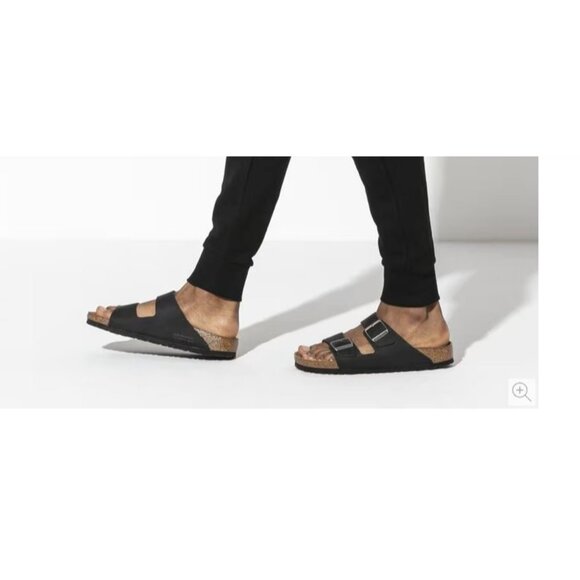 NEW Birkenstock Arizona Oiled Leather Black Cork Slide Sandals Women's Size 8US/ - Picture 4 of 11